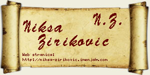 Nikša Ziriković vizit kartica